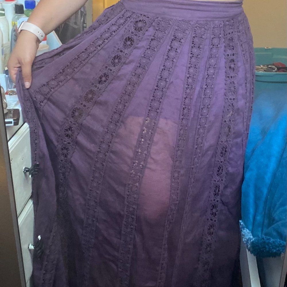 FP one purple floor length skirt